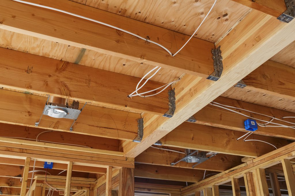 New home construction lights and ceiling